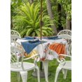 thumbnail image 2 of Outdoor Tablecloth with Umbrella Hole and Zipper, Orange White Pumpkins Fall Round Table Cloth 60 Inch Waterproof Tablecloth, Thanksgiving Eucalyptus Leaves Picnic Table Cover for Patio Camping, 2 of 7