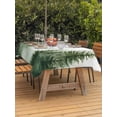 thumbnail image 4 of 54x80 Inch Outdoor Tablecloth with Umbrella Hole Zipper Rectangle Watercolor Forest Rectangular Tablecloths Outside Waterproof Green Foggy Natural Landscape Plants Patio Table Cover for Picnic Party, 4 of 8
