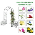 thumbnail image 5 of 79.5"W x 86.6"H Metal Garden Arch with two plant stands Climbing Plants Support Rose Arch Outdoor Black, 5 of 5