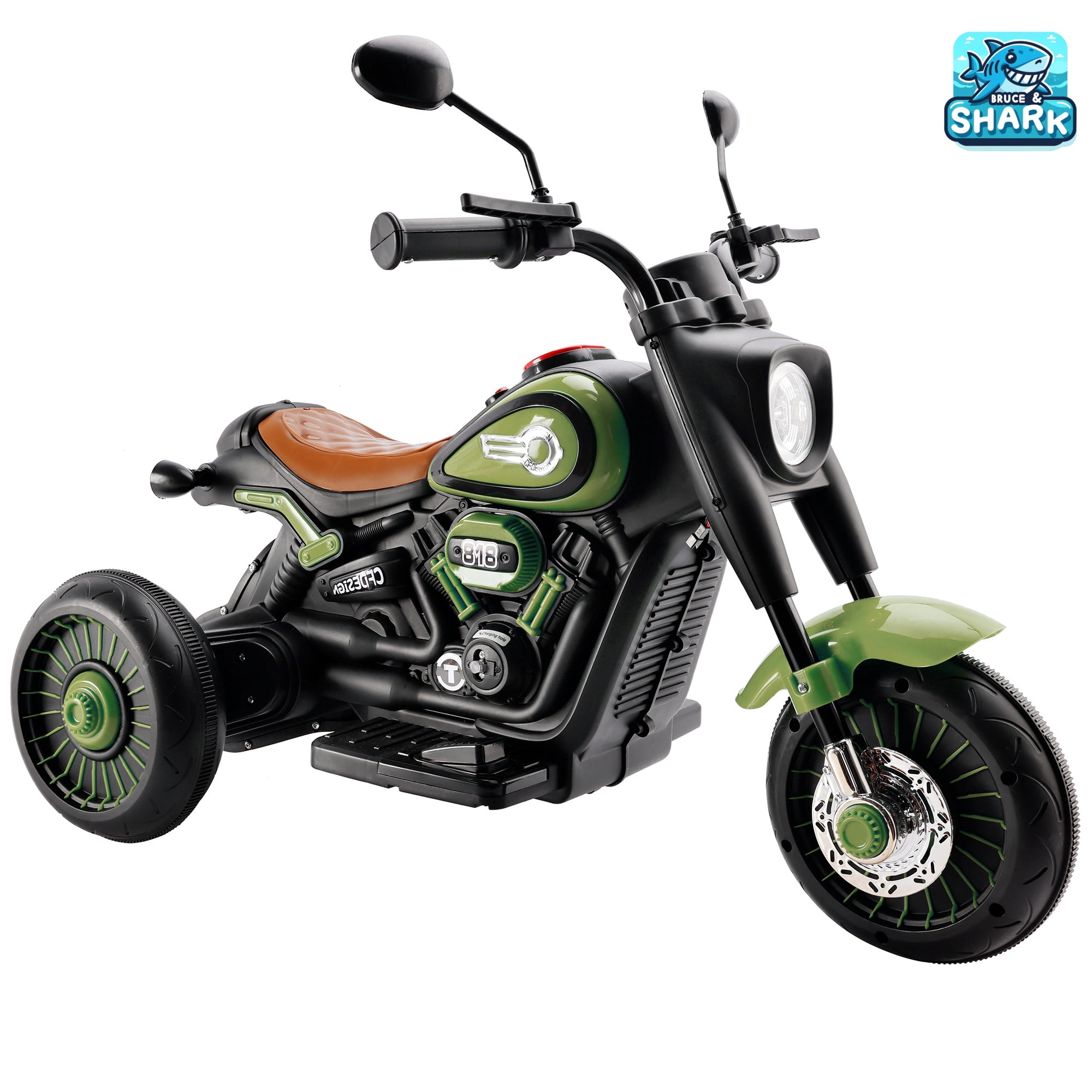 Bruce&Shark Toddler Motorcycle, 6V Battery Powered Electric Motorcycle with Headlights & Music, Kids Motorcycle Ride on Toy for Toddlers Boys 18+ Months
