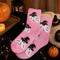 thumbnail image 4 of Evdexr Halloween Socks Women Soft Spooky Fuzzy Socks Cozy Causal Lounge Sock for Stuffers Gifts Halloween with Pumpkin Bat Graphic, 4 of 7
