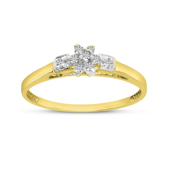 10K Yellow Gold Diamond Cluster Ring