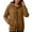 Brown, variant on Women's Fashionable Casual Pocket Zipper Long Sleeved Hooded Solid Color Sweatshirt