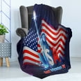 thumbnail image 4 of 4th of July Soft Flannel Fleece Throw Blanket, Liberty Design Holding Justice Liberty Graphic Design Illustration, Cozy Plush for Indoor and Outdoor Use, 60" x 80", Multicolor, by Ambesonne, 4 of 5