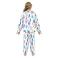 thumbnail image 3 of Fluffy Pajamas Set Fuzzy Winter Warm Pj Sets Pullover Tops and Long Pants Blue and Purple Flowers X-Small, 3 of 8