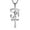 Silver, variant on Gold Stainless Steel Eye of Egypt Horus and Coptic Ankh Cross Religious Pendant Necklace 24" Figaro Chain (Silver)