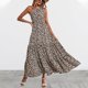 thumbnail image 5 of Vestido Floral De Un Hombro, Vestido Maxi Floral Bohemio De Moda Con Nudo Suave Y Encantador Con Volantes De Poliéster Para Fiesta YLSHRF Otros, 5 of 6