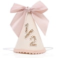 thumbnail image 1 of LINGANA Sombrero de medio cumpleaños con moño rosa para 6 meses, 1 of 9