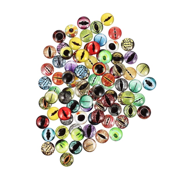100Pcs DIY Glass Eyes Simulation Eye Patches Toy Doll Materials Mixed Style