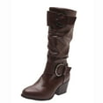 thumbnail image 2 of EGNMCR Bottes d'Hiver pour Femmes Automne/hiver Hautes à Bout Rond à Talon Épais Bottes Mode Décontractées pour Dames, 2 of 6