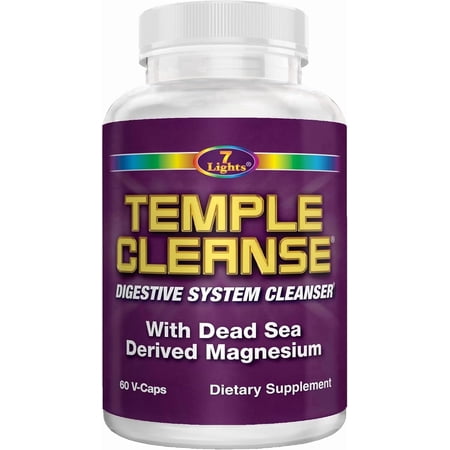 Temple Cleanse 60 Capsules | Oxygen & Dead Sea Magnesium Colon Cleanse Detox, Fast-Acting Constipation Relief, No Gas/Bloating, Vegan Gluten-Free Digestive Cleanse, Gentle on Stomach for Women & Men