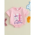 thumbnail image 3 of Jxzom Infant Baby Boy Girl My First Easter Outfit 0 3 6 12 18 Months Bunny Carrot Romper Long Sleeve Crewneck Sweatshirt Bodysuit, 3 of 8