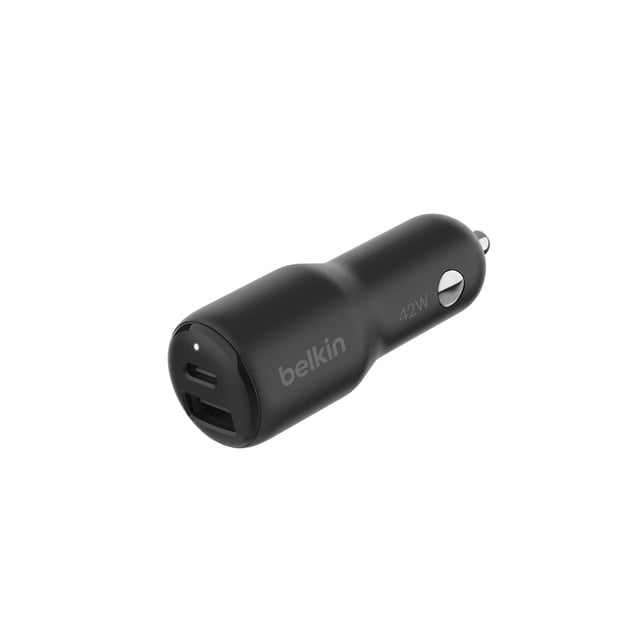 Cargador de coche Belkin BoostCharge Dual de 42 W con USB-C de 30 W y USB-A de 12 W