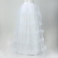 thumbnail image 6 of Yuncity Women Skirts Solid Color High Waist Elastic Maxi A-Line Mesh Asymmetrical Ruffle Summer Leisure Evening Ceremonies Wear Women's Skirts Size XL White, 6 of 6