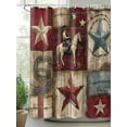 thumbnail image 2 of Fsddascl Texas Star Vintage Shower Curtain Set - 60" x 72" Washable Bathtub Curtain with 12 Hooks, Country Star Western Cowboy Waterproof Fabric Stall Shower Curtains for Bathroom/Bathtub Décor, 2 of 6
