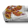 thumbnail image 3 of Letter R Soft Flannel Fleece Throw Blanket, Gerbera Daisies Abloom in R Shape Summer Time Flowers Spring Bouquet Print, Cozy Plush for Indoor and Outdoor Use, 50" x 60", Multicolor, by Ambesonne, 3 of 6