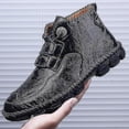 thumbnail image 2 of Men's Fashion Dress Shoes Premium Leather Martin Boots Short Bootsabblack46, 2 of 3
