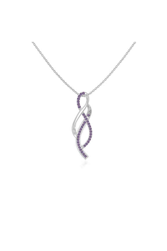 Natural Amethyst Infinity Design Pendant Necklaces for Women in Sterling Silver, February Birthstone Jewelry Gifts for Her Birthday, Wedding Anniversary,Mothers Day, Christmas, Graduation,Valentines
