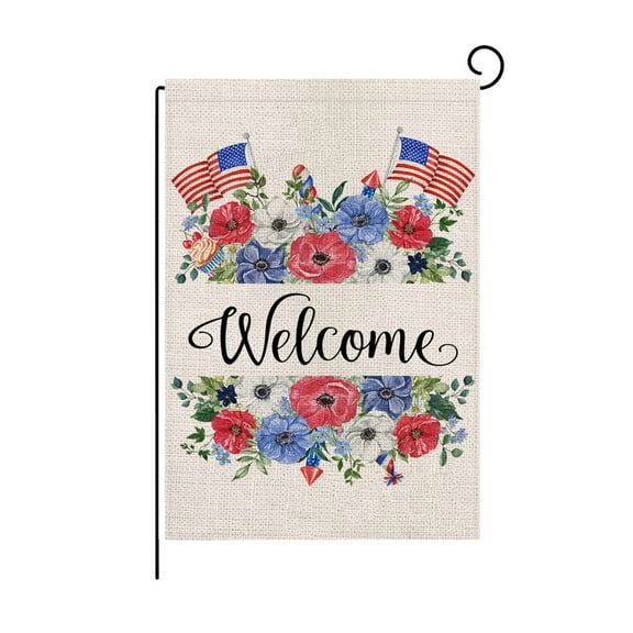 Wovilon Independence Day Garden Flag Double Sided Vertical Patriotic Yard Lawn Outdoor Decorative for Memorial Day,Fourth Of July,Veterans Day