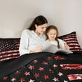 thumbnail image 4 of Homewish Rustic Camo Camouflage 7-Piece Twin Bedding Sets,American Falg Pattern Bedding Comforter Set,Red Black Sheet Sets For Teens,Super Cozy Room Decor Reversible, 4 of 8