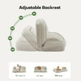 thumbnail image 3 of 71'' Human Dog Bed, Upholstered Lounge Loveseat Chair, Floor Chair with Back Support, 5 Adjustable Position Folding Chair for Adults & Pets, Lazy Sofa Bed for Living Room, Game Room, Beige, 3 of 10