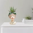 thumbnail image 4 of 2x mujer cabeza femenina resina macetas suculentas Cactus florero decoración Soledad Jardinera de jarrones, 4 of 10