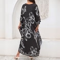 thumbnail image 6 of Amzcrzy Kaftan Dresses for Women Plus Size Loose Fit V Neck Beach Cover Up, Floral & Colorful Print Womens Robes Long for Vacation One Size Fits Most @3 Free Size, 6 of 8