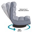 thumbnail image 4 of Posh Living Woodrow Linen Recliner/Floor Chair Blue, 4 of 8