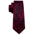 thumbnail image 3 of Barry.Wang Paisley Ties for Men Flower Silk Necktie Set with Handkerchief Cufflinks Wedding Party Business, 3 of 4