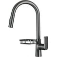 thumbnail image 5 of Gray kitchen faucet with hot and cold pullout, black swivel sink faucet, galvanized pullout faucet, 5 of 5