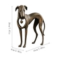 thumbnail image 5 of BingTong Heart Sighthound Sculpture Vintage Dog Sculpture with Hanging Heart Charm,Antique Bronze Finish Iron Greyhound Figurine,Rustic Animal Decor for Bookshelf Mantel Console Table,C, 5 of 6