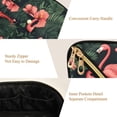 thumbnail image 5 of FORMRS Makeup Bag Travel Cosmetic Organizer for Women Fold Flat Zipper Pouch with Handle, Red Flamingo Pattern, 5 of 8