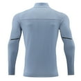 thumbnail image 6 of FRSASU Mens Quarter Zip Tight Top Long Sleeve Solid Color T Shirts for Men Sports and Fitness Lightweight Casual Top Light Blue, 6 of 6