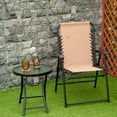 thumbnail image 2 of Outsunny Outdoor Folding Chair, Bungee Sling Foldable Chair, Beige, 2 of 10