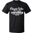 thumbnail image 2 of OXI T-Shirt - People Who Know Everything, Basic Casual T-Shirt for Men's and Women Fleece T-Shirt Short Sleeve - Dark Heather 3X-Large, 2 of 3