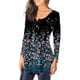 thumbnail image 5 of Camiseta de mujer Blusa con cuello en V con estampado floral FleinngHoz JD710495481, 5 of 5