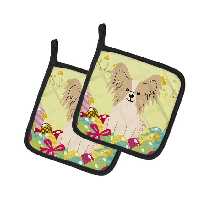 Carolines Treasures BB6077PTHD Easter Eggs Papillon Sable Blanc Paire de Porte-Pots