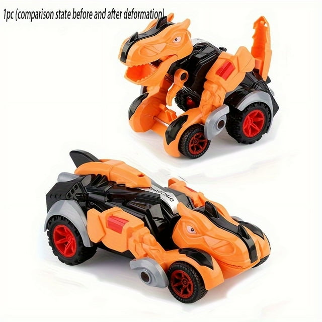 LNGOOR 1 Pce Jouet de Voiture Transformable pour Jeunes - Modèle Résistant aux Collisions à Inertie avec Action à Rétrofriction Véhicule de Combat 2-en-1 pour Interaction Parent-Jeunes