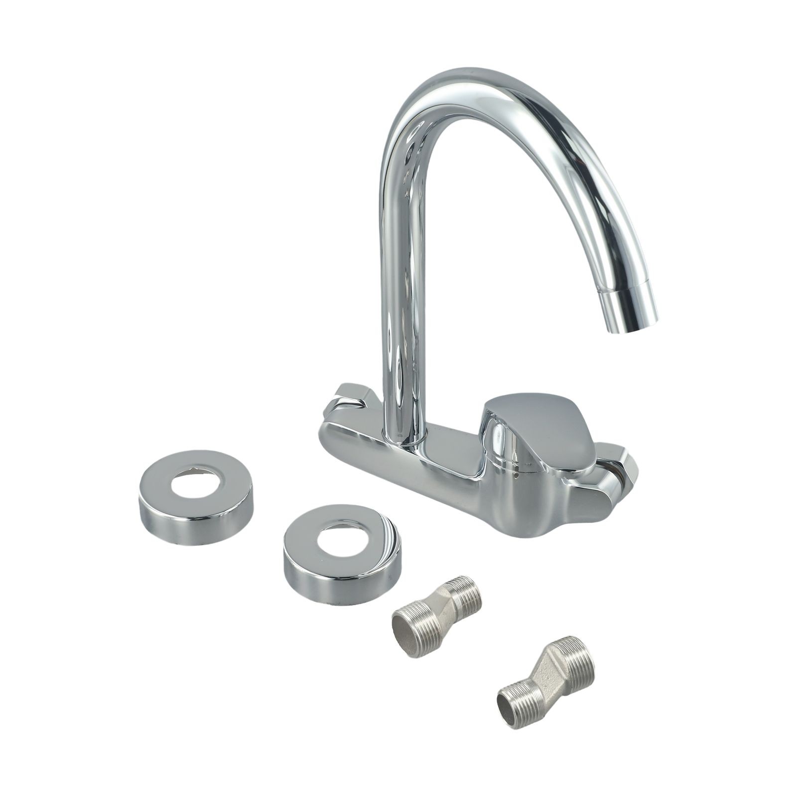 Wall Mounted Cold Hot Water Faucet Brass Chrome Sink Basin Mixer Tap Easy Installation Long lasting Performance Smile Home