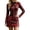 Red, variant on Xijirk Women Halloween Skeleton Rose Printed Mini Dress Long Sleeve Neck Bodycon Lace Outfit for Cosplay Party Festival Casual Gathering Wear,M