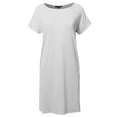 thumbnail image 1 of FashionOutfit Women's Solid Short Sleeve Stretchy Loose fit Tunic Dress, 1 of 1