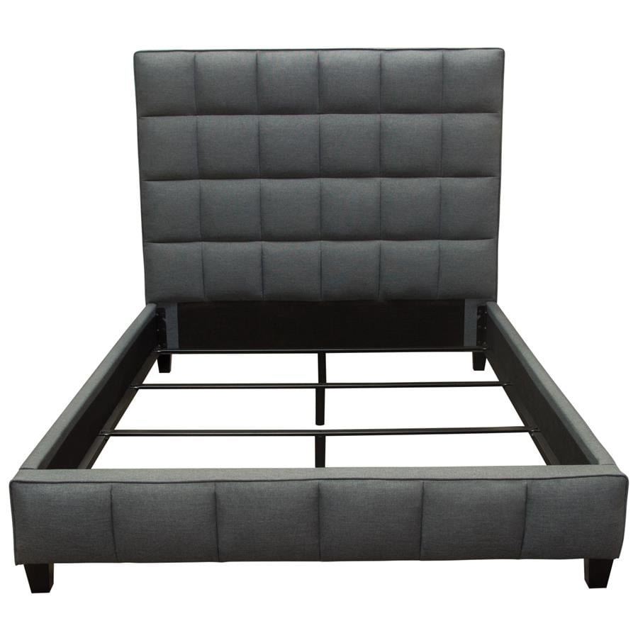 Diamond Sofa Loft Grid Tufted Bed in Grey Fabric - (Queen) - Walmart