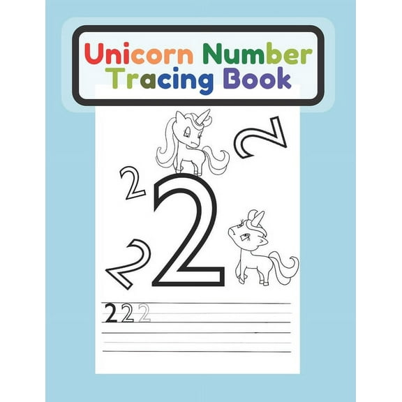 Unicorn Number Tracing Book : For Kids (Paperback)