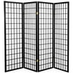 Oriental Furniture 5 ft. Tall Window Pane Shoji Screen - Walnut - 3 ...