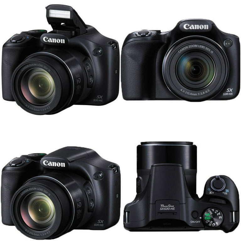 Canon PowerShot SX530 HS 16MP Wi-Fi Digital Camera Black + Top Accessory  Kit and Additional Battery