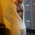 thumbnail image 1 of Ropa exterior europea y americana para hombres de comercio exterior, mono sexy para el hogar, mono deportivo informal, blanco, L, 1 of 2