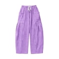 thumbnail image 5 of GUACER No Boundarie Gingham Plaid Pants for Women Casual Baggy Wide Leg Trousers Elastic Drawstring Waist Lightweight Summer Lounge Pants with Front Pockets, 5 of 5