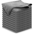 thumbnail image 1 of 1/12PCS Gray Bamboo Charcoal Thickened Super Absorbent Dishcloth Anti-grease Kitchen Wiping Rags Microfiber Cleaning Cloths, 1 of 6