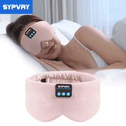 SYPVRY Soft Bluetooth Sleeping Mask For Men Women Wireless Headphones for Sleeping Airplane Travel Light Blocking Music Eye Cover