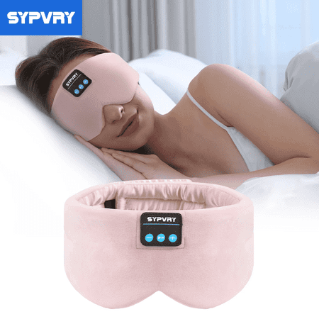 SYPVRY Soft Bluetooth Sleeping Mask For Men Women Wireless Headphones for Sleeping Airplane Travel Light Blocking Music Eye Cover